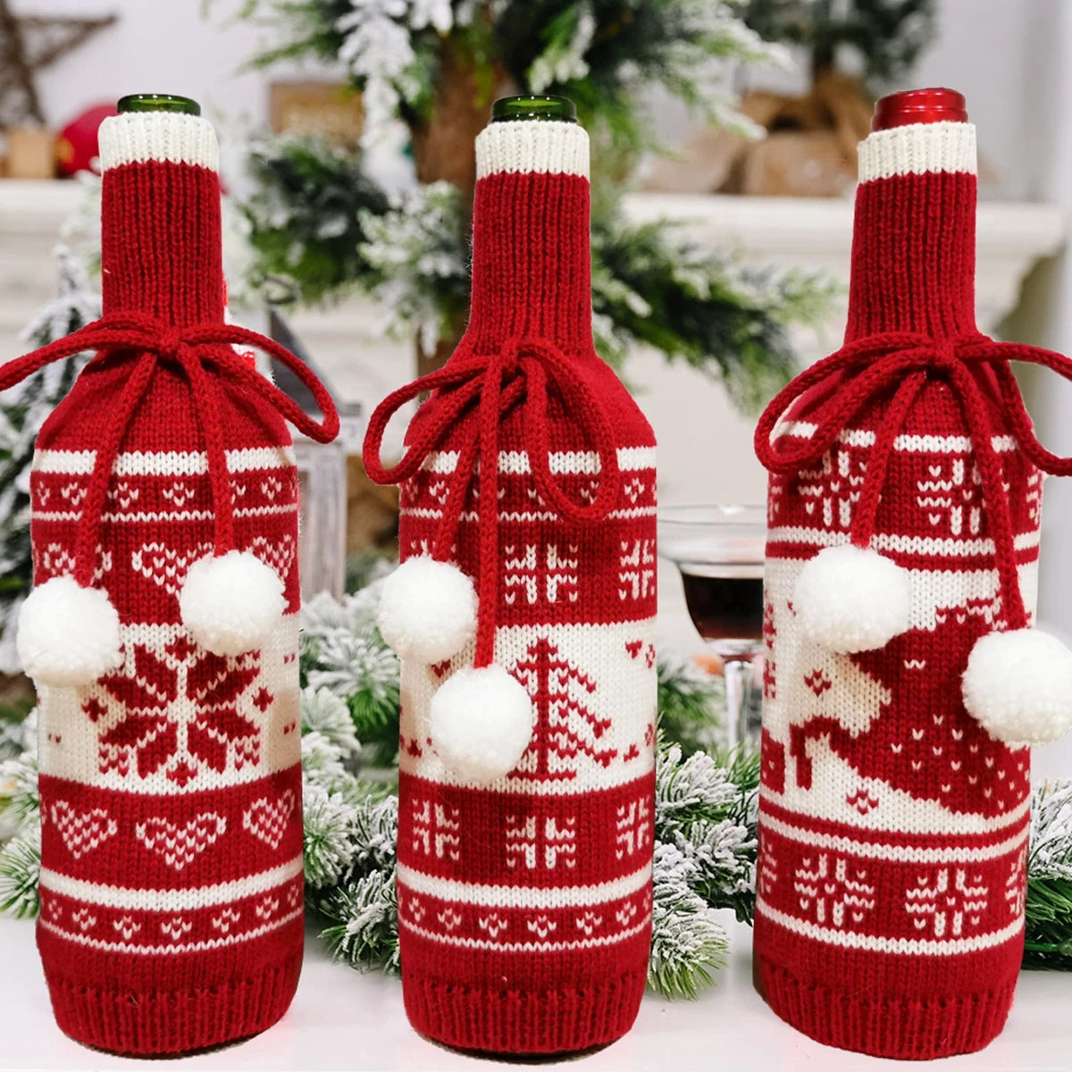 Christmas Wine Bottle Cover Merry Christmas Decorations For Home 2022 Christmas Ornament New Year 2023 Xmas Navidad Gifts