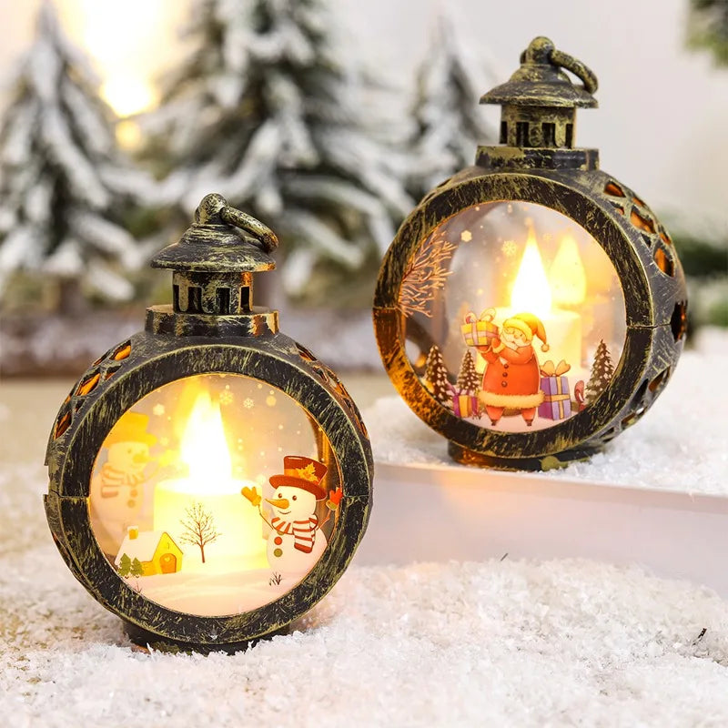 Santa Claus Snowman Wind Lamp Merry Christmas Decorations for Home 2021 Christmas Ornament Navidad Natal Xmas Gift New Year 2022