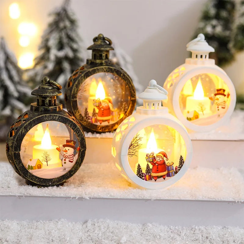 Santa Claus Snowman Wind Lamp Merry Christmas Decorations for Home 2021 Christmas Ornament Navidad Natal Xmas Gift New Year 2022